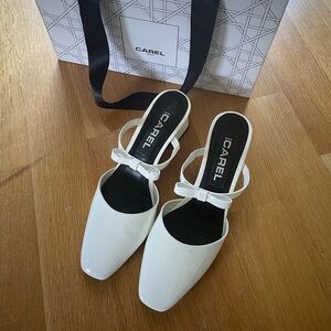 Carel Paris Patent Leather White Heel